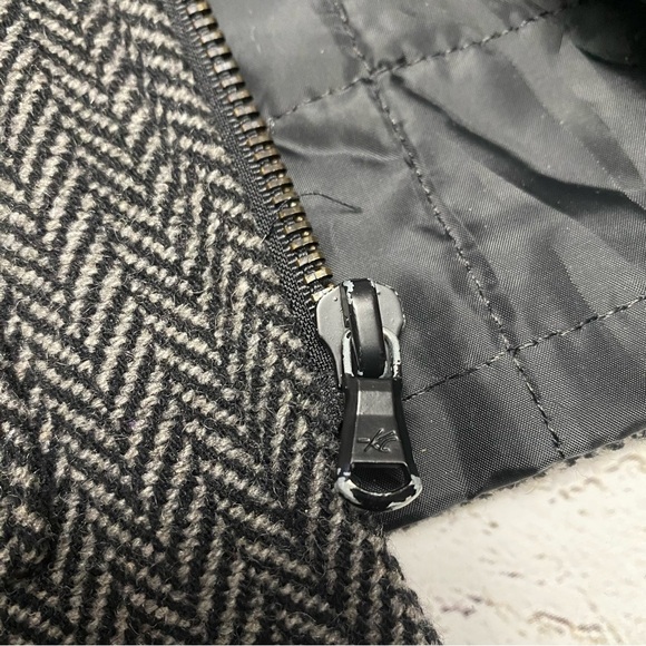 Kenneth Cole Men's Herringbone Field Jacket Coat Wool blend - Black and Gray XL - Picture 12 of 12